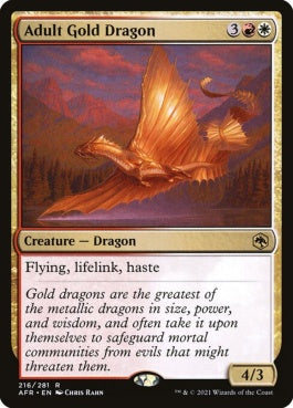 naokuroshop MTG [AFR][216][多][R][EN][アダルト・ゴールド・ドラゴン/Adult Gold Dragon]（foil） NM