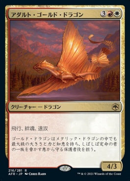 naokuroshop MTG [AFR][216][多][R][JP][アダルト・ゴールド・ドラゴン/Adult Gold Dragon]（foil） NM