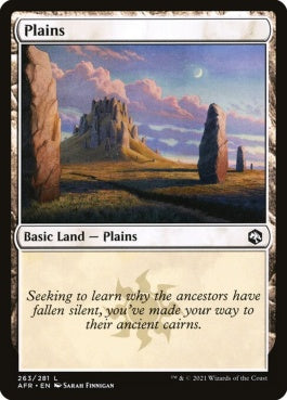 naokuroshop MTG [AFR][263][土地][C][EN][平地/Plains]（foil） NM