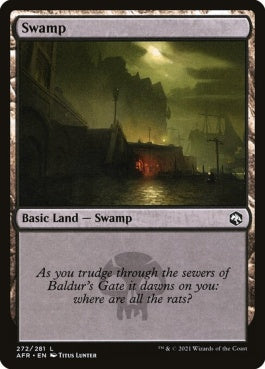 naokuroshop MTG [AFR][272][土地][C][EN][沼/Swamp]（foil） NM