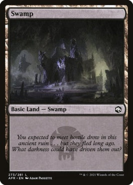 naokuroshop MTG [AFR][273][土地][C][EN][沼/Swamp]（foil） NM