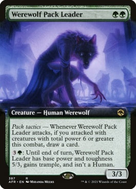 naokuroshop MTG [AFR][387][緑][R][EN][群れ率いの人狼/Werewolf Pack Leader]（foil） NM
