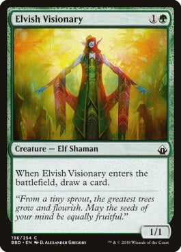 naokuroshop MTG [BBD][196][緑][C][EN][エルフの幻想家/Elvish Visionary] NM