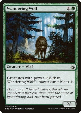 naokuroshop MTG [BBD][216][緑][C][EN][さまよう狼/Wandering Wolf] NM