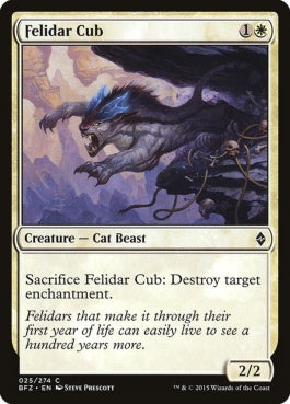 naokuroshop MTG [BFZ][025][白][C][EN][フェリダーの仔/Felidar Cub] NM