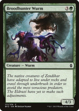 naokuroshop MTG [BFZ][171][緑][C][EN][血統絶やしのワーム/Broodhunter Wurm] NM