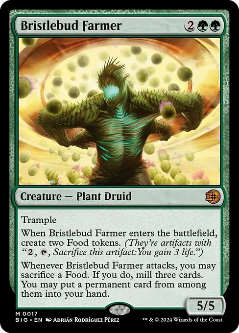 naokuroshop MTG [BIG][0017][緑][M][EN][逆棘芽の農家/Bristlebud Farmer]（foil） NM