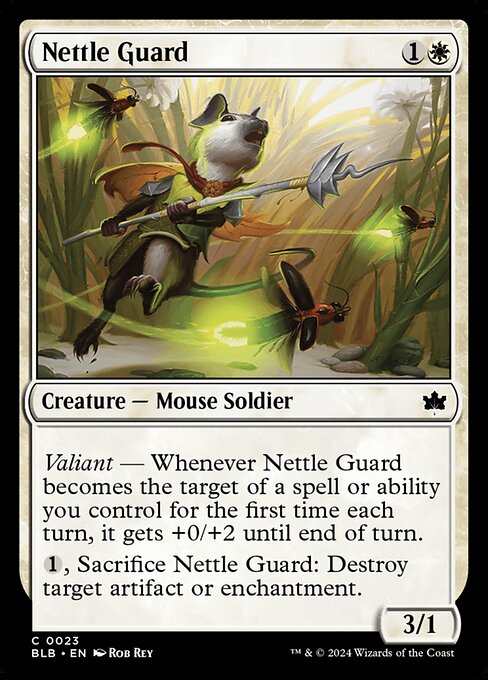 naokuroshop MTG [BLB][0023][白][C][EN][イラクサの護衛/Nettle Guard]（foil） NM