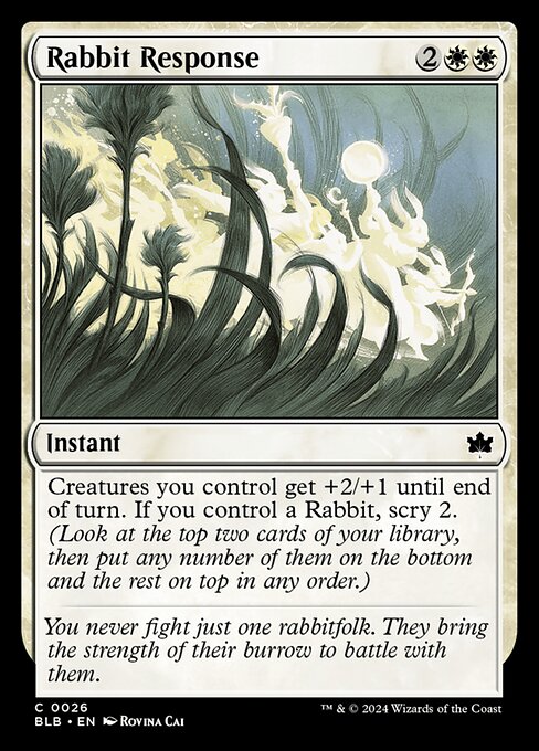 naokuroshop MTG [BLB][0026][白][C][EN][迅足対応/Rabbit Response]（foil） NM