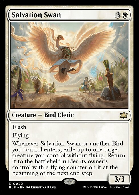 naokuroshop MTG [BLB][0028][白][R][EN][救済の白鳥/Salvation Swan]（foil） NM