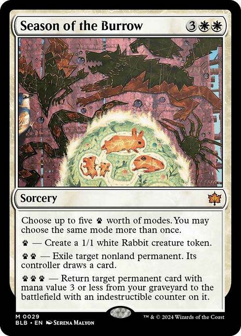 naokuroshop MTG [BLB][0029][白][M][EN][巣ごもりの季節/Season of the Burrow]（foil） NM