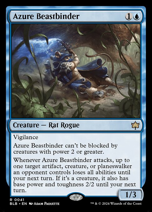 naokuroshop MTG [BLB][0041][青][R][EN][群青の獣縛り/Azure Beastbinder] NM