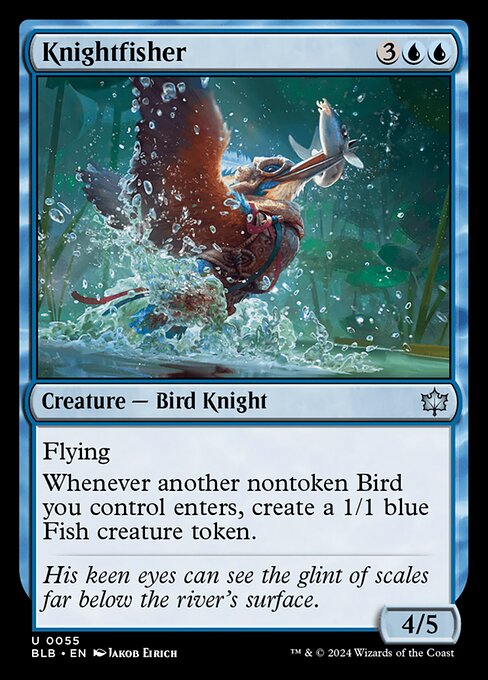 naokuroshop MTG [BLB][0055][青][U][EN][カワセミの騎士/Knightfisher]（foil） NM