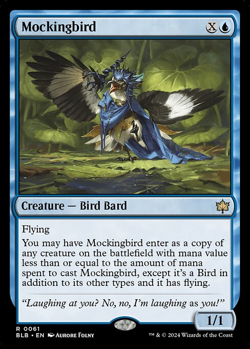 naokuroshop MTG [BLB][0061][青][R][EN][マネドリ/Mockingbird]（foil） NM