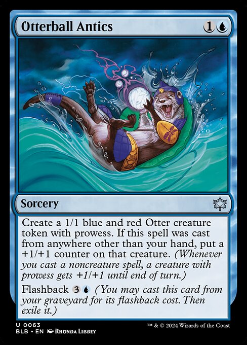 naokuroshop MTG [BLB][0063][青][U][EN][カワウソボールの悪ふざけ/Otterball Antics]（foil） NM