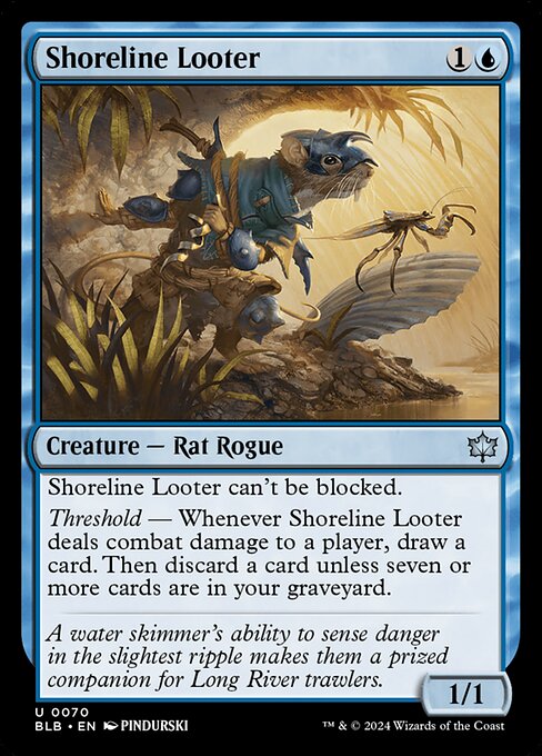 naokuroshop MTG [BLB][0070][青][U][EN][川岸の物あさり/Shoreline Looter]（foil） NM