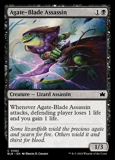 naokuroshop MTG [BLB][0082][黒][C][EN][瑪瑙刃の暗殺者/Agate-Blade Assassin]（foil） NM