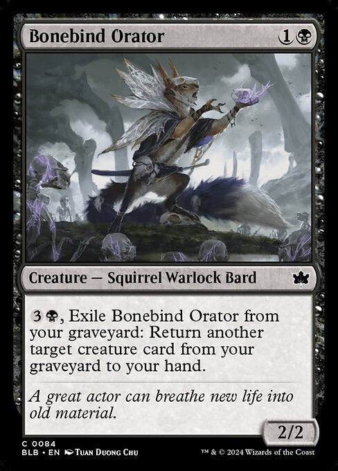 naokuroshop MTG [BLB][0084][黒][C][EN][骨縛りの語り部/Bonebind Orator]（foil） NM