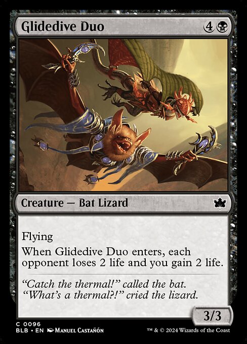 naokuroshop MTG [BLB][0096][黒][C][EN][滑空降下の二人組/Glidedive Duo]（foil） NM