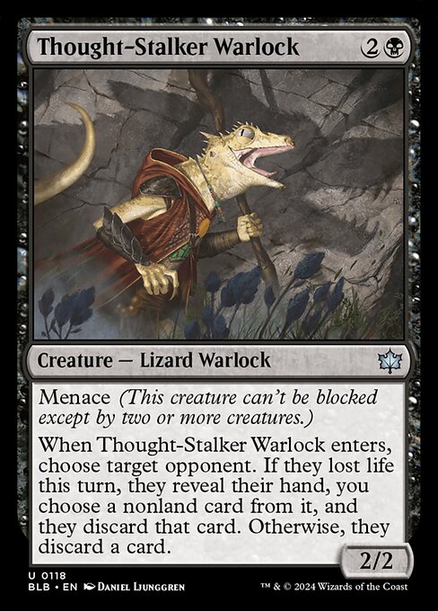 naokuroshop MTG [BLB][0118][黒][U][EN][思考忍びの邪術師/Thought-Stalker Warlock]（foil） NM