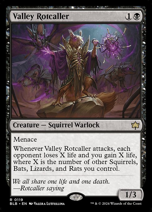 naokuroshop MTG [BLB][0119][黒][R][EN][渓間の腐敗呼び/Valley Rotcaller]（foil） NM