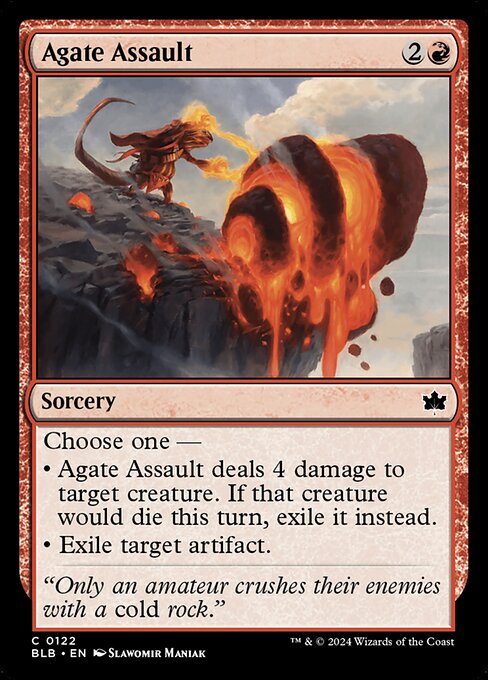 naokuroshop MTG [BLB][0122][赤][C][EN][瑪瑙の落石/Agate Assault]（foil） NM