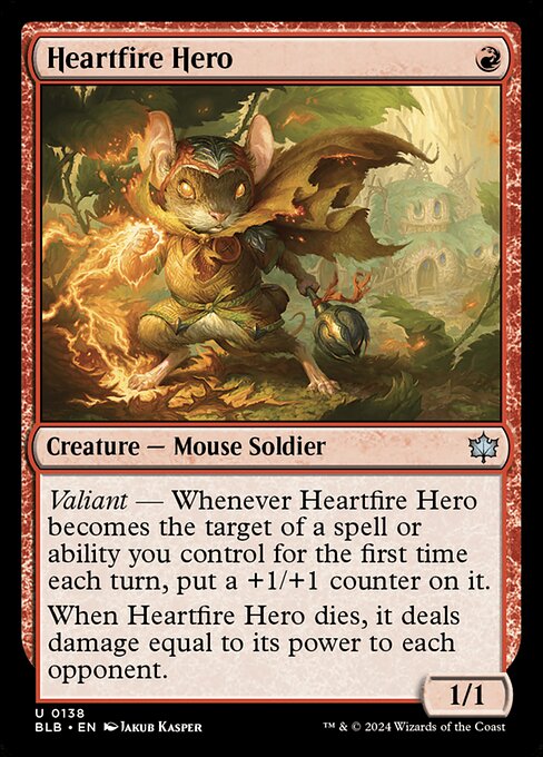 naokuroshop MTG [BLB][0138][赤][U][EN][心火の英雄/Heartfire Hero]（foil） NM