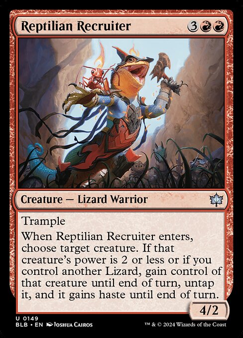 naokuroshop MTG [BLB][0149][赤][U][EN][爬虫類の徴募兵/Reptilian Recruiter]（foil） NM