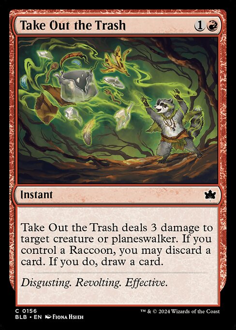 naokuroshop MTG [BLB][0156][赤][C][EN][ポイ捨て/Take Out the Trash]（foil） NM