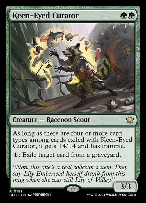 naokuroshop MTG [BLB][0181][緑][R][EN][鋭い目の管理者/Keen-Eyed Curator]（foil） NM