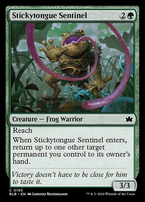 naokuroshop MTG [BLB][0193][緑][C][EN][くっつき舌の歩哨/Stickytongue Sentinel]（foil） NM