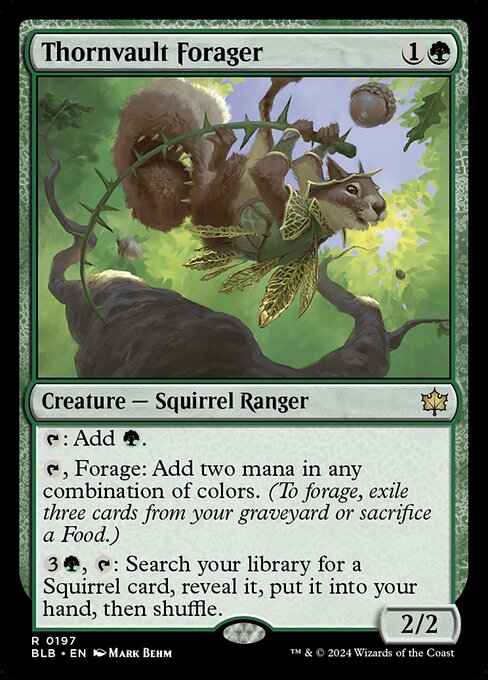 naokuroshop MTG [BLB][0197][緑][R][EN][茨越えの餌あさり/Thornvault Forager]（foil） NM