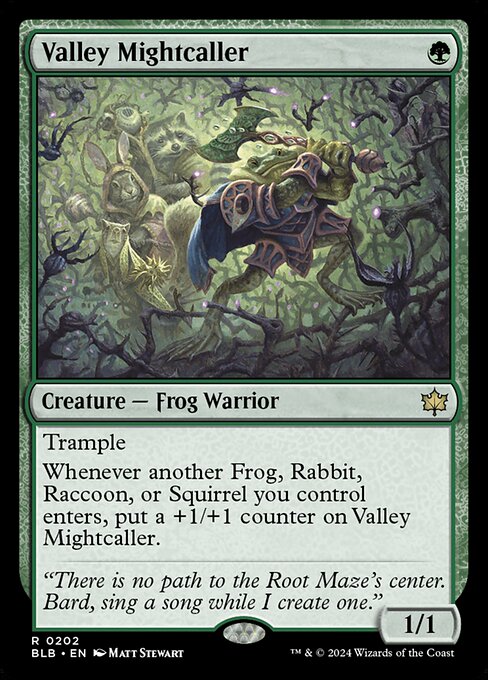 naokuroshop MTG [BLB][0202][緑][R][EN][渓間の怪力呼び/Valley Mightcaller]（foil） NM