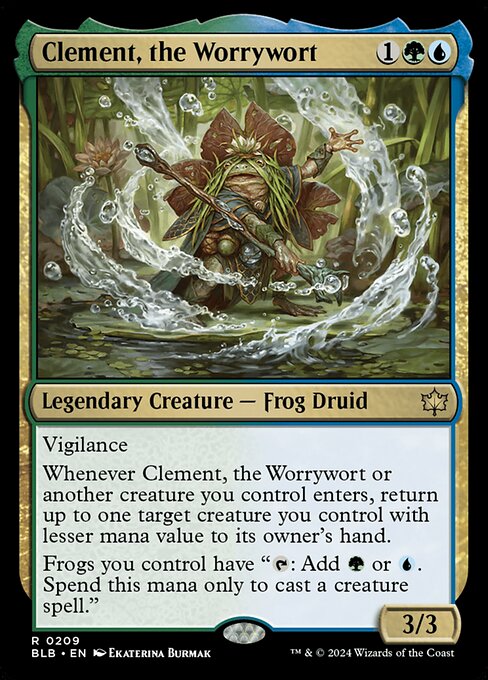 naokuroshop MTG [BLB][0209][多][R][EN][心配潮、クレメント/Clement, the Worrywort]（foil） NM