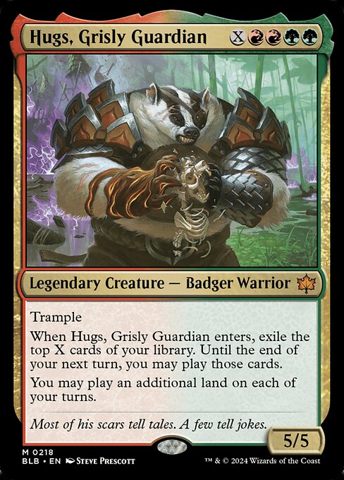 naokuroshop MTG [BLB][0218][多][M][EN][忌まわしい守護獣、ハグス/Hugs, Grisly Guardian]（foil） NM