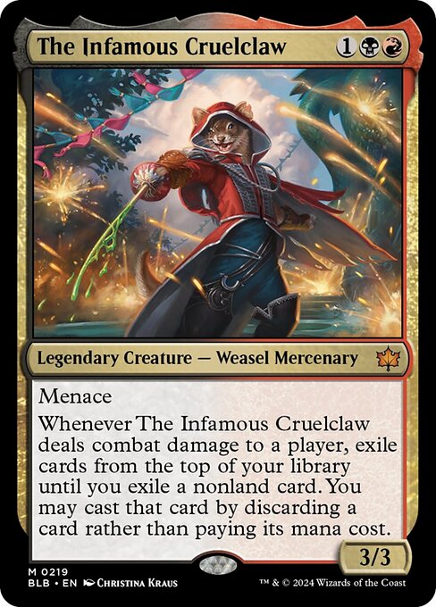 naokuroshop MTG [BLB][0219][多][M][EN][悪名高い残虐爪/The Infamous Cruelclaw]（foil） NM