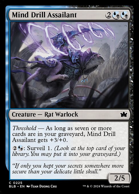 naokuroshop MTG [BLB][0225][多][C][EN][精神掘りの通り魔/Mind Drill Assailant]（foil） NM