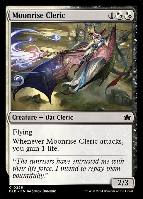 naokuroshop MTG [BLB][0226][多][C][EN][月の出の僧侶/Moonrise Cleric]（foil） NM