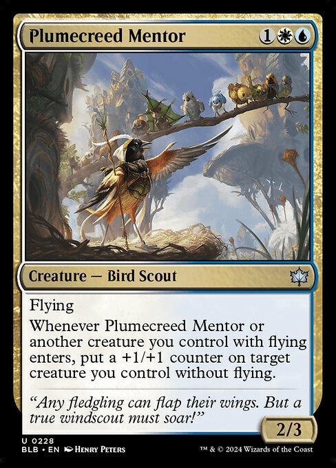 naokuroshop MTG [BLB][0228][多][U][EN][羽信隊の導師/Plumecreed Mentor]（foil） NM