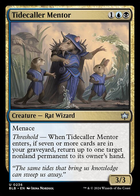 naokuroshop MTG [BLB][0236][多][U][EN][潮呼びの導師/Tidecaller Mentor]（foil） NM