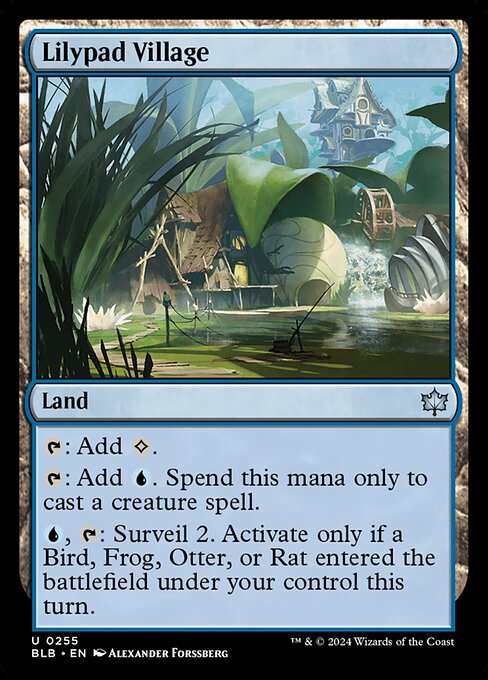 naokuroshop MTG [BLB][0255][土地][U][EN][蓮葉村/Lilypad Village]（foil） NM