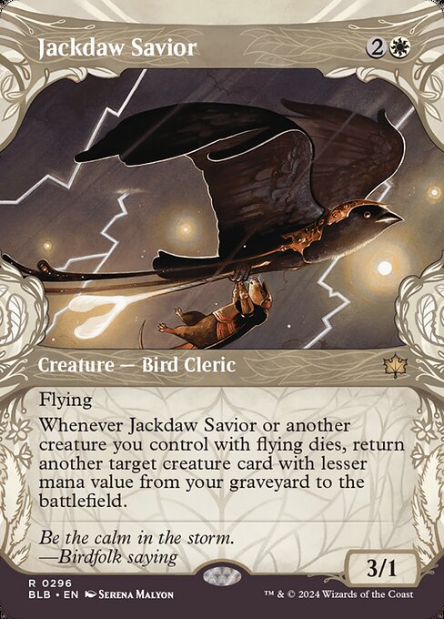 naokuroshop MTG [BLB][0296][白][R][EN][コクマルガラスの救済者/Jackdaw Savior]（foil） NM