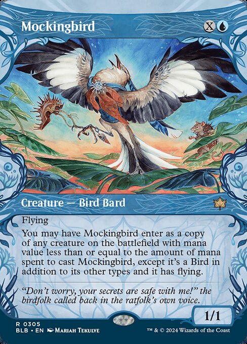 naokuroshop MTG [BLB][0305][青][R][EN][マネドリ/Mockingbird]（foil） NM