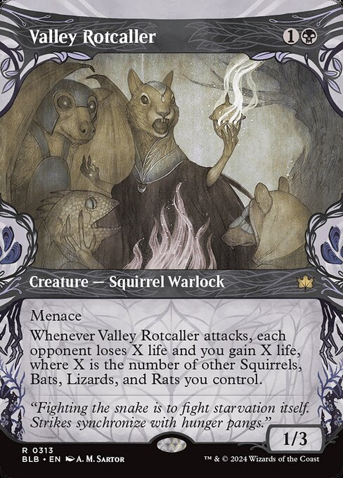 naokuroshop MTG [BLB][0313][黒][R][EN][渓間の腐敗呼び/Valley Rotcaller]（foil） NM