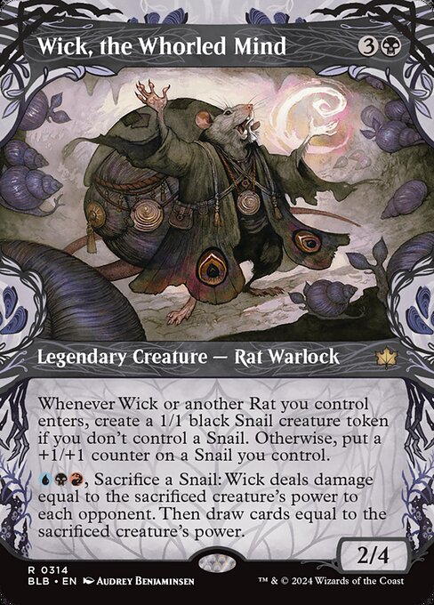 naokuroshop MTG [BLB][0314][黒][R][EN][渦巻く精神、ウィック/Wick, the Whorled Mind]（foil） NM