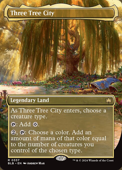 naokuroshop MTG [BLB][0337][土地][R][EN][三本木市/Three Tree City]（foil） NM