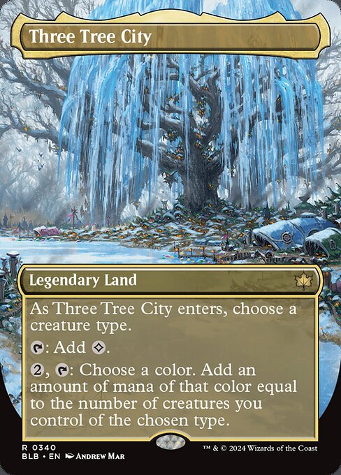 naokuroshop MTG [BLB][0340][土地][R][EN][三本木市/Three Tree City]（foil） NM