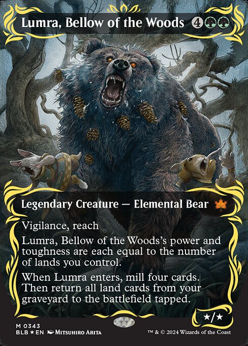 naokuroshop MTG [BLB][0343][緑][M][EN][森の轟き、ルムラ/Lumra, Bellow of the Woods]（foil） NM