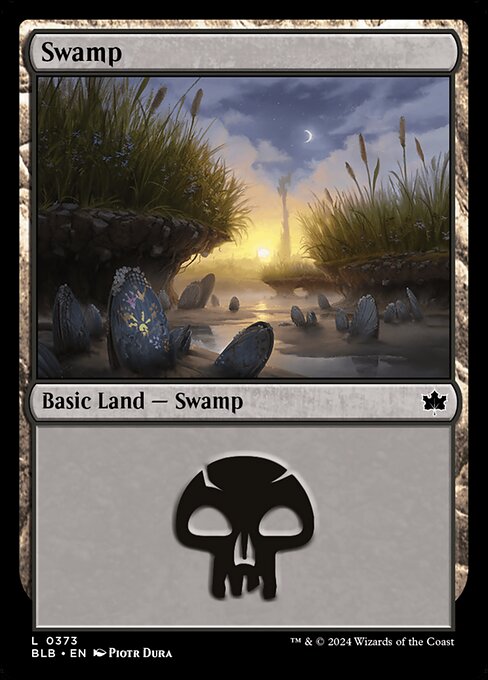 naokuroshop MTG [BLB][0373][土地][C][EN][沼/Swamp]（foil） NM