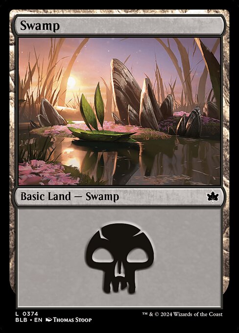 naokuroshop MTG [BLB][0374][土地][C][EN][沼/Swamp]（foil） NM